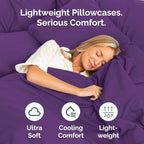 Queen Pillow Cases - 2 Pack - Super Soft Pillowcase Covers - Envelope Enclosure - Hotel Quality Pillow Protectors - Wrinkle Free, Fade, Shrink & Stain Resistant - Machine Washable - 20" x 30" (Purple)