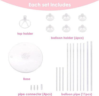 7 Sets Balloon Stands for Table Balloon Stand Kits Clear Table Balloon - Image 3