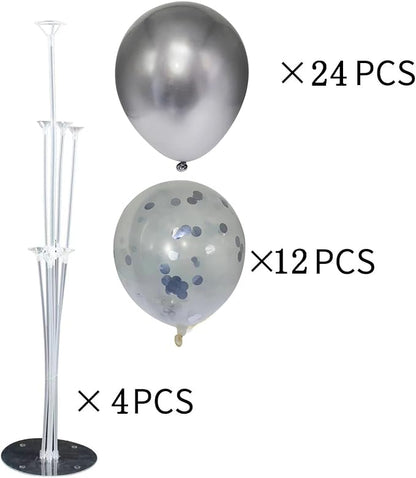 4Sets Silver Balloons Stand, Balloons Stands - Image 2