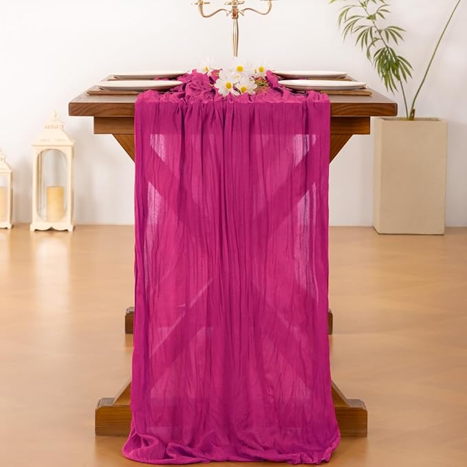Cheesecloth Table Runner Summer Boho Wedding Birthday Party Home Decor | Hot - Image 5