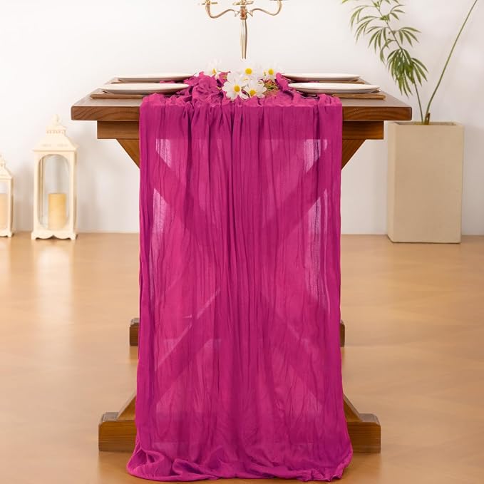 Cheesecloth Table Runner Summer Boho Wedding Birthday Party Home Decor | Hot - Image 4