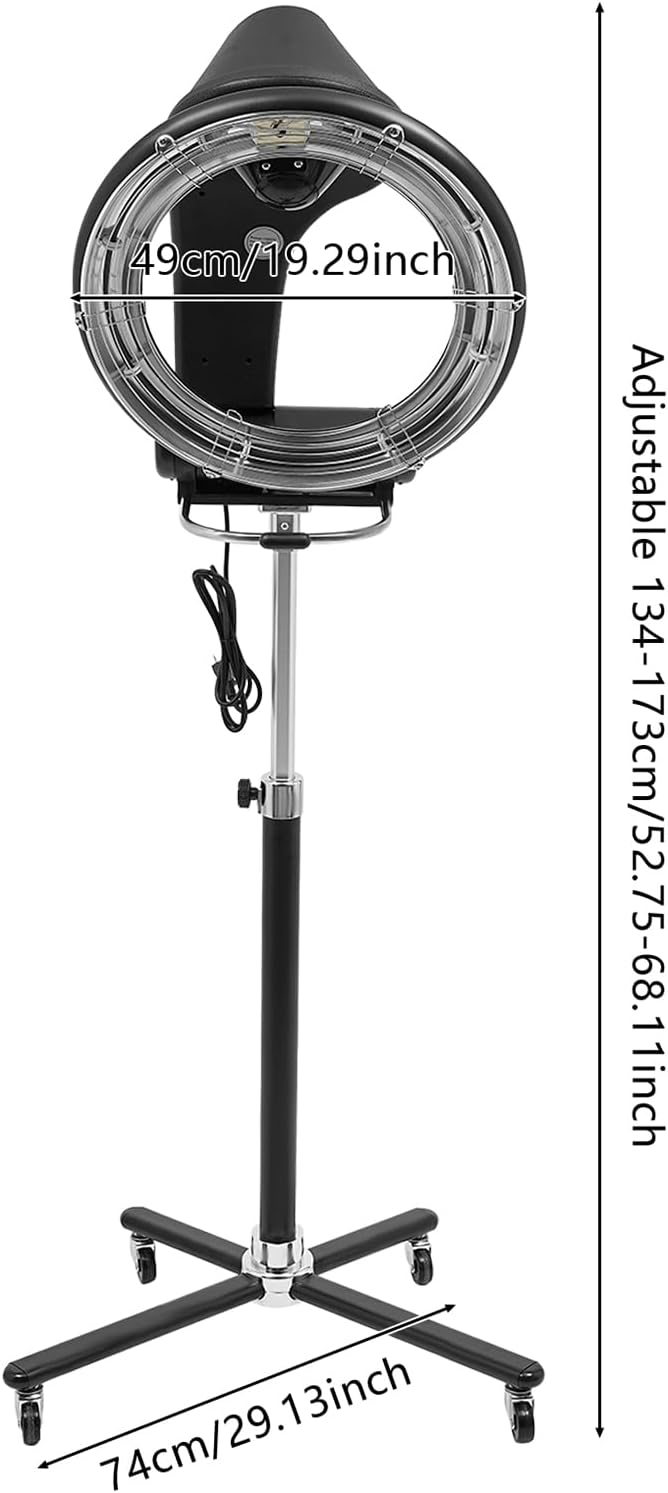 Hair Steamer Professional Salon Steamer,Stand Hair Dryer,Orbiting Rotating Hair Processor with Wheels,3 in 1 Orbiting Hair Dryer,HairDryer Accelerator, Perm Styling