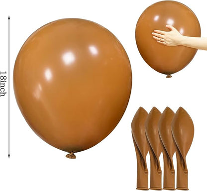 Brown Balloons 18 Inch 12 Pack Large Latex Party Balloons Round Helium Balloon - Image 2