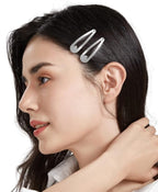 Dofash 12PCS Snap Hair Clips For Women-Non Slip & Metal Hair Barrettes, 5cm 2'' Small Clips For Thin & Fine Hair, Silver Grey