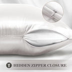 Adubor 100% Silk Pillowcase - Mulberry Silk Pillow Cases, 23 Momme 6A Grade Fibers, Silk Pillow Case for Hair and Skin Health, with Hidden Zipper (King 20''×36'', Lvory White, 1PC)