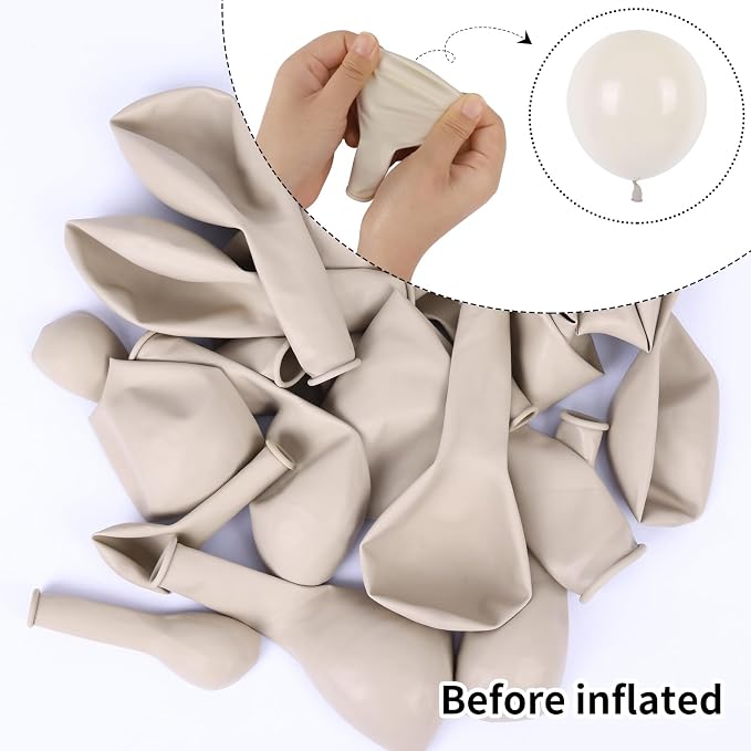 RUBFAC Cream Balloons Different Sizes 5/10/12/18 Inch - Image 4