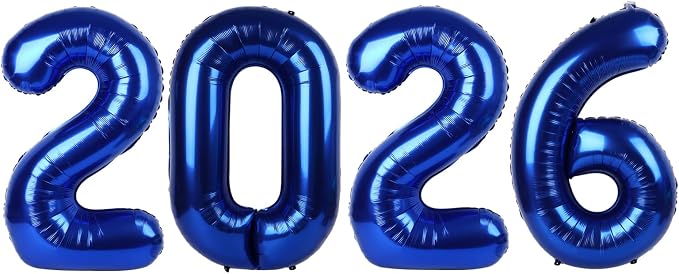 2026 Balloon Number 40 Inch Navy Blue Balloons by Mluchee