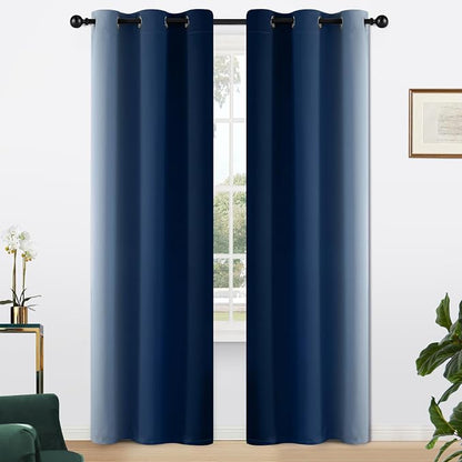 Yakamok Ombre Curtains Blue and Greyish White - Image 2