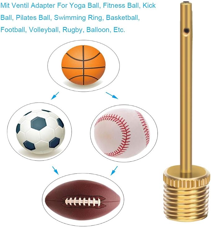 21PCS Brass Presta Schrader Valve Adapter Tools, Ball Pump Needle, Bike Tire - Image 2