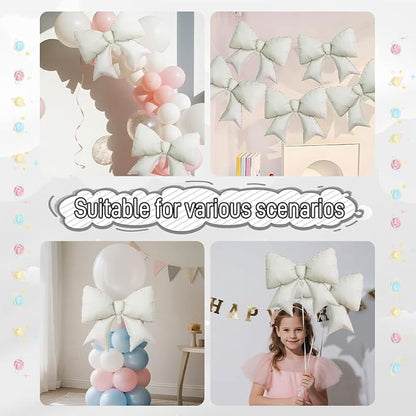 4pcs Jumbo Oversized Ribbon Balloons Coquette Bow Balloons Bow Party Coquette - Image 4