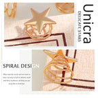 Unicra Gold Hair Pins Star Hair Clips Bridal Hair Piece Wedding Hair Accessories for Women and Girls Pack of 5 (Gold)