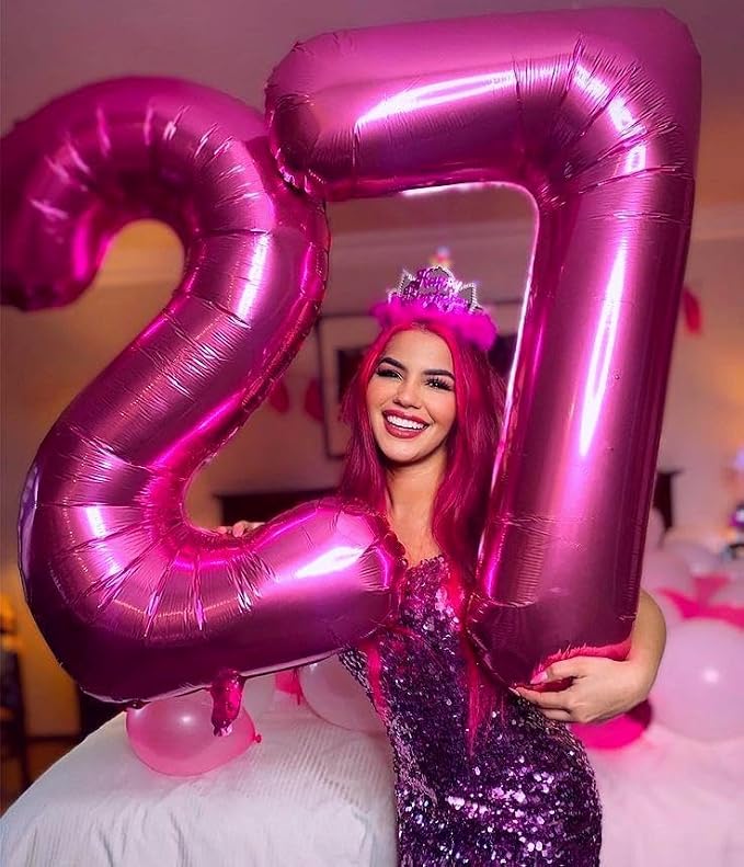 Rosy Purple Number 7 Balloon 40 inch, 7th Birthday Party Balloons Decoration | - Image 4