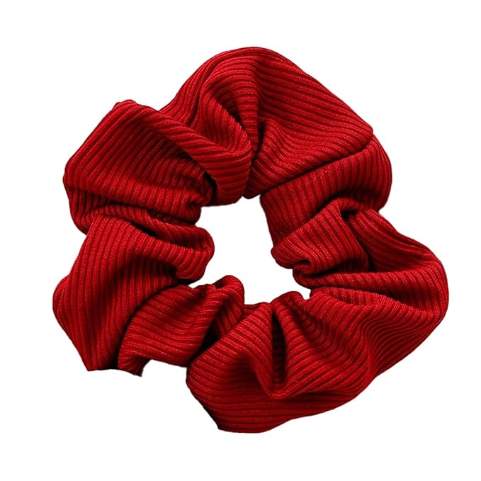 2-Piece Women's Winter Volumizing Hair Tie - Knitted Plush Hair Tie, Thickened Elastic Hairband, Suitable for Ponytails, Comfortable Hair Accessory (Red)