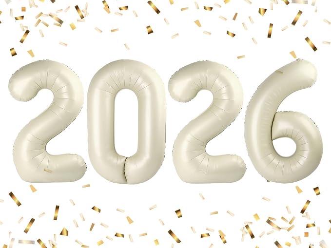 Number Balloons 2026 Balloon Cream by Enyeopd