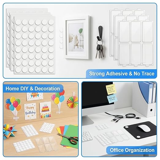 Glue Dots Double Sided 450Pcs, Leaves No Sticky Marks. Round & Square Dots - Image 5