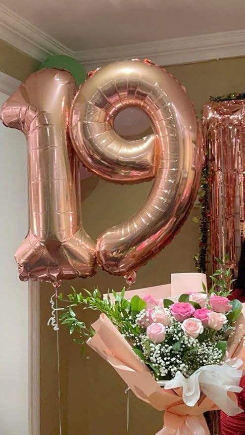 Balloons Number 40 Inch Rose Gold 19 Balloon - Image 2