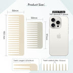 One large, one small, two-piece Wide Tooth Comb，No Handle Detangler Accessories，Large Hair Detangling Comb for Curly, Straight,Wet Dry Hair（Creamy Beige,Light Gray）