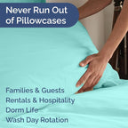Queen Pillow Cases Set of 8 - Ultra Soft Hotel Quality Pillowcase Covers - Comfy, Cozy & Wrinkle Free - Shrink, Stain and Fade Resistant - Machine Washable Pillow Protectors - 8 Piece Set - Spa Blue