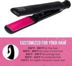 HAI Convertible Flat Iron Straightener for Women - Professional Ceramic with 5 Temperature Levels for All Hair Types - (Classic Pink)