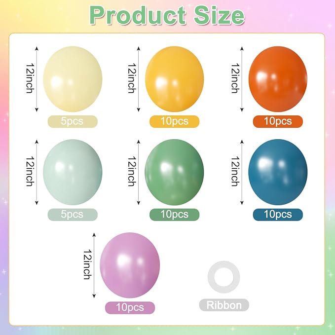 Boho Rainbow Balloons for Whimsical Baby Shower Birthday Party Decorations | - Image 2