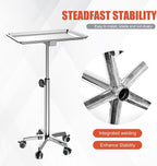 ChoJiah Extra Large Mayo Stand Rolling Salon Tray on Wheels Hairstylist Tray Heavy Duty Tattoo Tray, Ideal Use for for Hair Salon Dental Hairstylist Cart