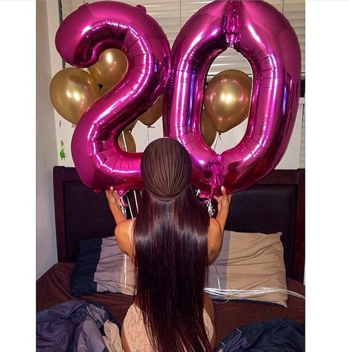 Number Balloons 40 Inch Rose Purple 1 Balloon - Image 4