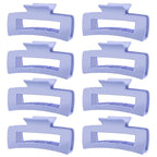 TOCESS Hair Claw Clips for Women - 8PK Large Neutral Matte Square Jumbo Hair Clips for Thick, Thin, Long, Short, Curly Hair Girls, Big Jaw Clip Set for Daily Use (Lavender Purple)
