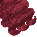 30 32 34 Inch Ombre Red Bundles Human Hair 99j Body Wave Bundles Peruvian Unprocessed Virgin Remy Hair Extensions Niegmeag 2 Tone Black and Burgundy Body Wave Bundle 300g