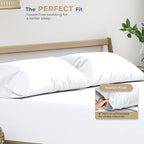 THREAD SPREAD 100% Cotton King Size Pillow Cases Set of 2-400 Thread Count Pillow Cases King Size Set of 2 (White), Luxuriously Soft Hotel Quality Sateen Weave Pillowcases, Crisp & Cool