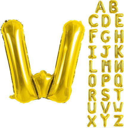 Gold Letter Balloons 40 Inch Large Letter W Balloon Aluminum | Foil Mylar Big by YUNSHANGMO