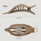 Sunporx Flat Hair Clips for Womens Non-slip Hold Hair Barrettes Curved Flat Clips Duck Billed Barrettes for Thick and Thin Hair French Matte 4 PCS