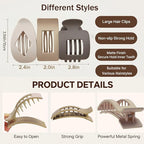 Large Flat Hair Clips for Woman,3PCS French Flat Hair Claw Clips,Duckbill Hair Clips for Thick and Thin Hair,Matte No-Slip Hair Clip Strong Hold Barrettes