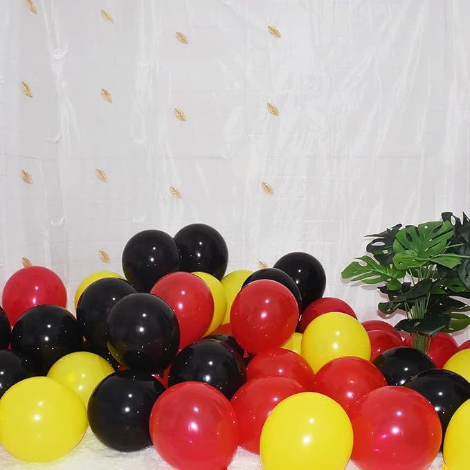 300 Pack Red Black and Yellow Balloons - Image 3