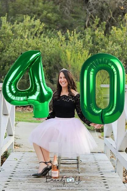 50 Balloons Number for 50th Birthday Decorations Women Men, Dark Green | 40In - Image 3