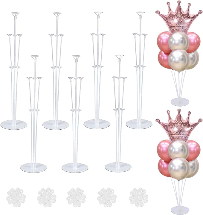 7 Sets Balloon Stands for Table Balloon Stand Kits Clear Table Balloon by ROYUYE
