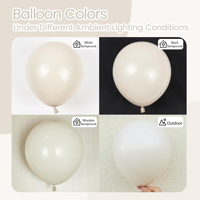 Awenztech 110pcs White Sand Balloon Arch Garland Kit 18 12 10 5 inch | Baby - Image 5