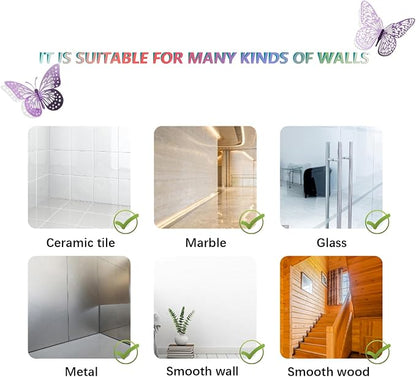 SAOROPEB 3D Butterfly Wall Decor 48 Pcs Lavender Butterfly Decorations | 4 - Image 7