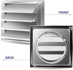 Funmit 5'' Metal Dryer Vent Cover with Fine Mesh Screen, 7" x 7" Stainless Steel Exterior Exhaust Louvered Outdoor Vent Cover Includes 4 Screw for Easy Installation