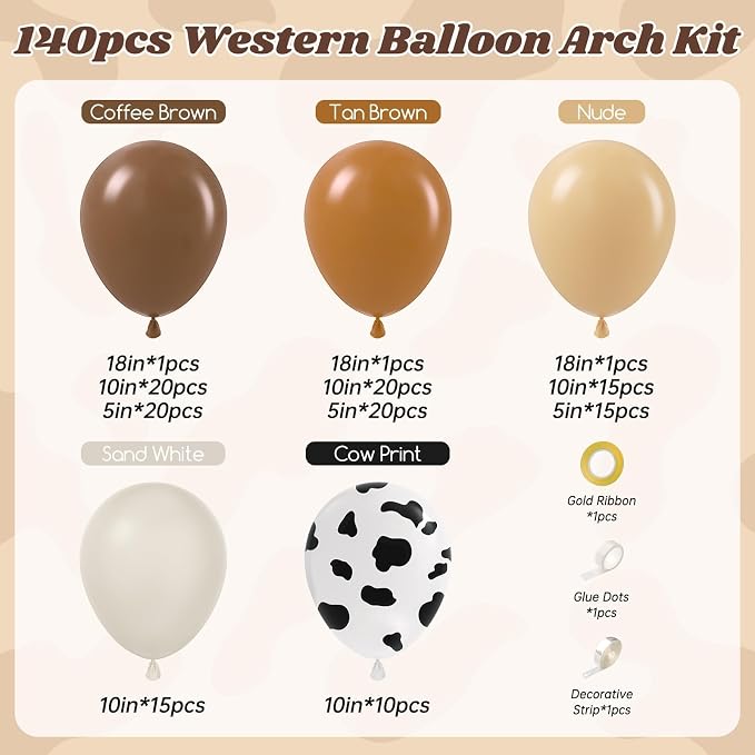 141pcs Cowboy Balloon Garland Arch Kit - Image 2