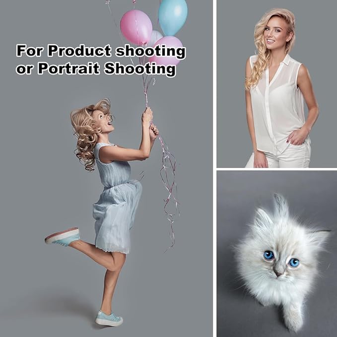 CPLIRIS 10x20ft Grey Backdrop for Photography, Dual-Size Dual-Pocket Design - Image 6