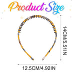 Non-Slip Headbands with Teeth, Polyester Floral and Leopard Hair Bands for Women, 4-Pack