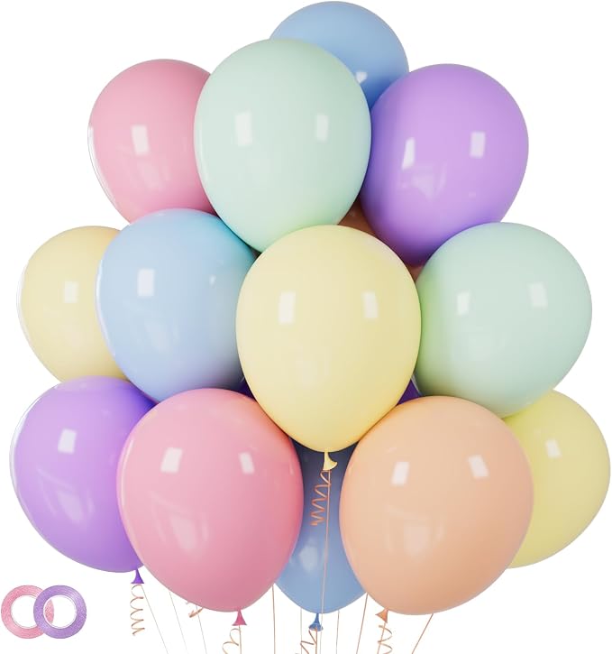 Pastel Balloons 100 Pack 12 inch Pastel Colors Latex Party Balloons by ASIYUHY
