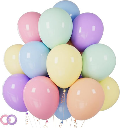 Pastel Balloons 100 Pack 12 inch Pastel Colors Latex Party Balloons by ASIYUHY