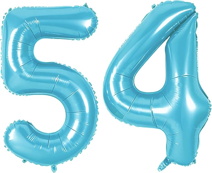 Number 54 Balloons for 54th Birthday Party Decorations, 0-100 Large No.54 by Joycard