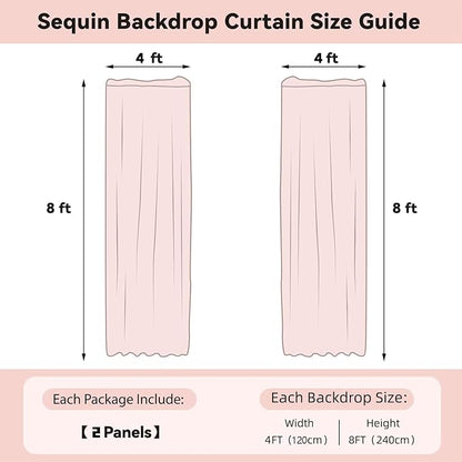 Sugargirl Silver Sequin Backdrop Curtain 4FTx8FT Glitter Silver Background - Image 6