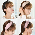 LONEEDY 5 Pack Wide Satin Hard Headband for Women, Girls’s Hair Band Silk Fabric Hair Hoop Accessories (Mixed colors D)
