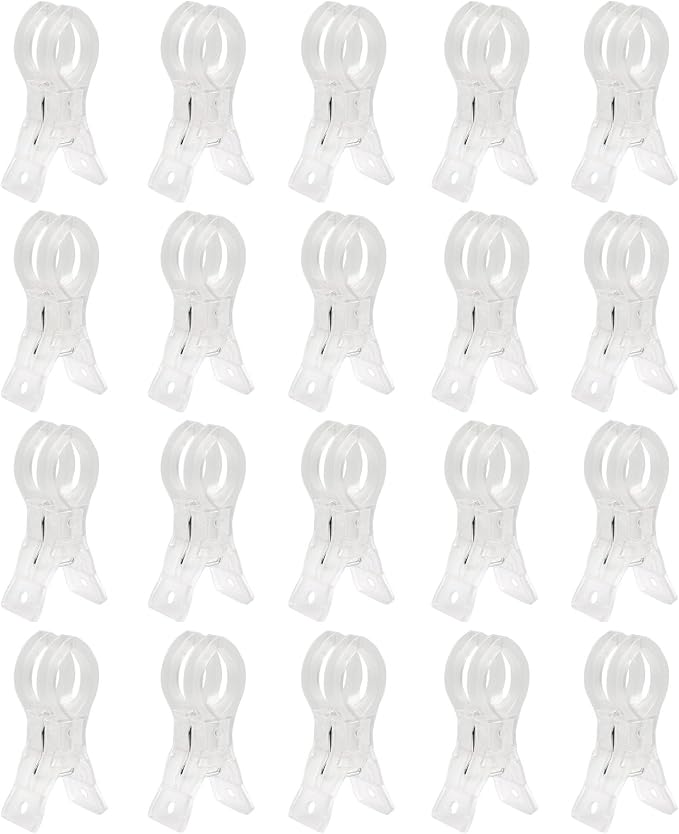 20 Pack Large Balloon Arch Clips, Transparent Plastic | Backdrop Spring Clamps by Unknown
