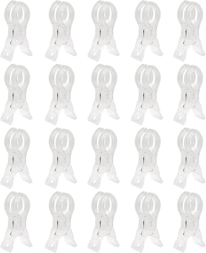 20 Pack Large Balloon Arch Clips, Transparent Plastic | Backdrop Spring Clamps by Unknown