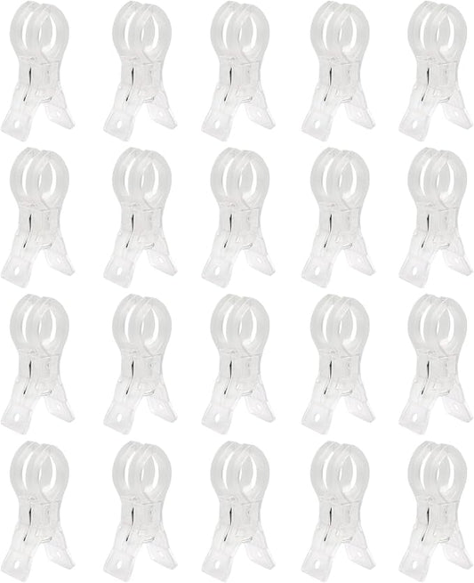 20 Pack Large Balloon Arch Clips, Transparent Plastic | Backdrop Spring Clamps by Unknown