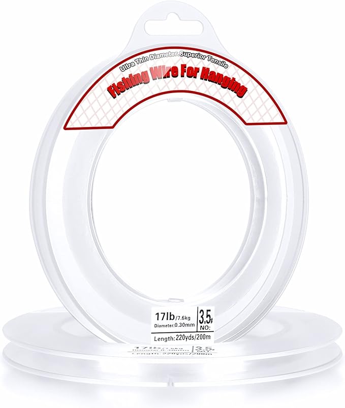 Clear Fishing Wire, Acejoz 656FT Fishing Line Clear Invisible Hanging Wire by ProfessionalDIYArtSupplier